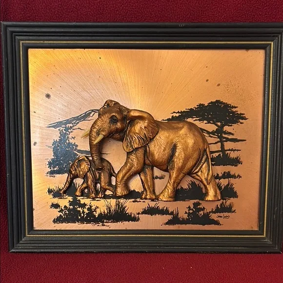 Signed John Louw 3D Copper Elephant picture - Picture 1 of 1